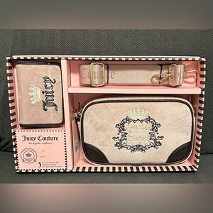 Juicy Couture Heritage Slim Camera Bag & Envelope Wallet Set Dusty Blush NEW
